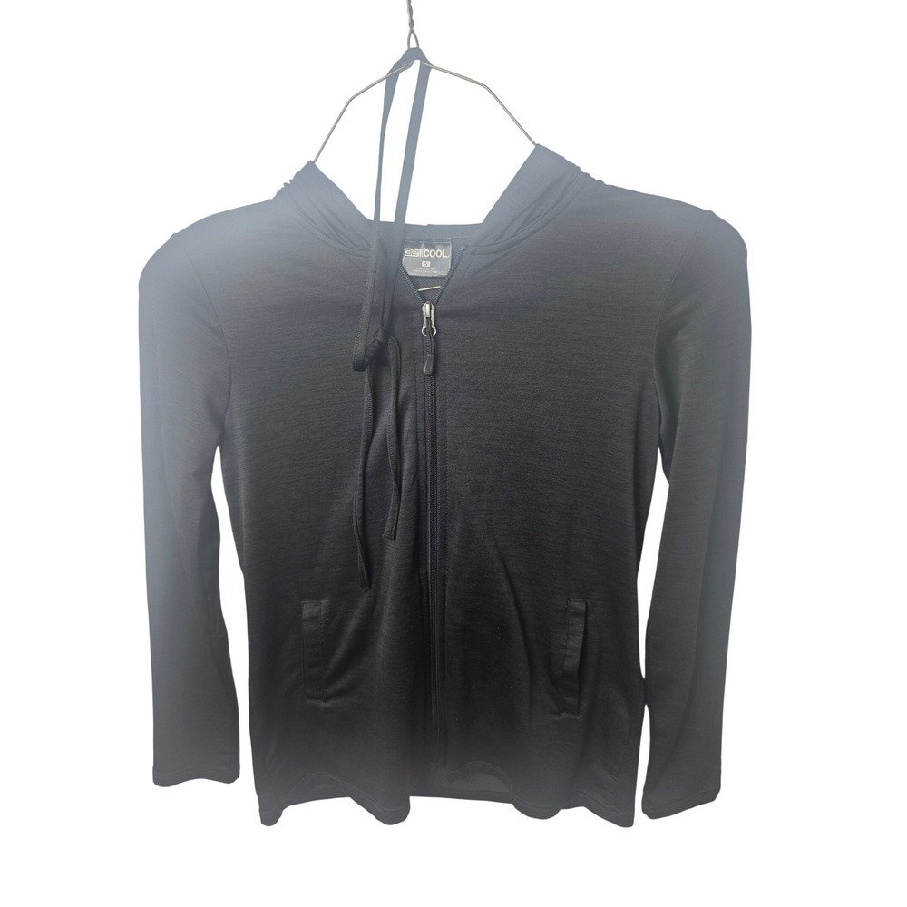 32 Degrees Cool Womens Black Full Zip Lightweight Hoodie Jacket Small S